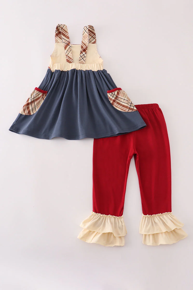 Wheat embridery ruffle pants set - Image 5