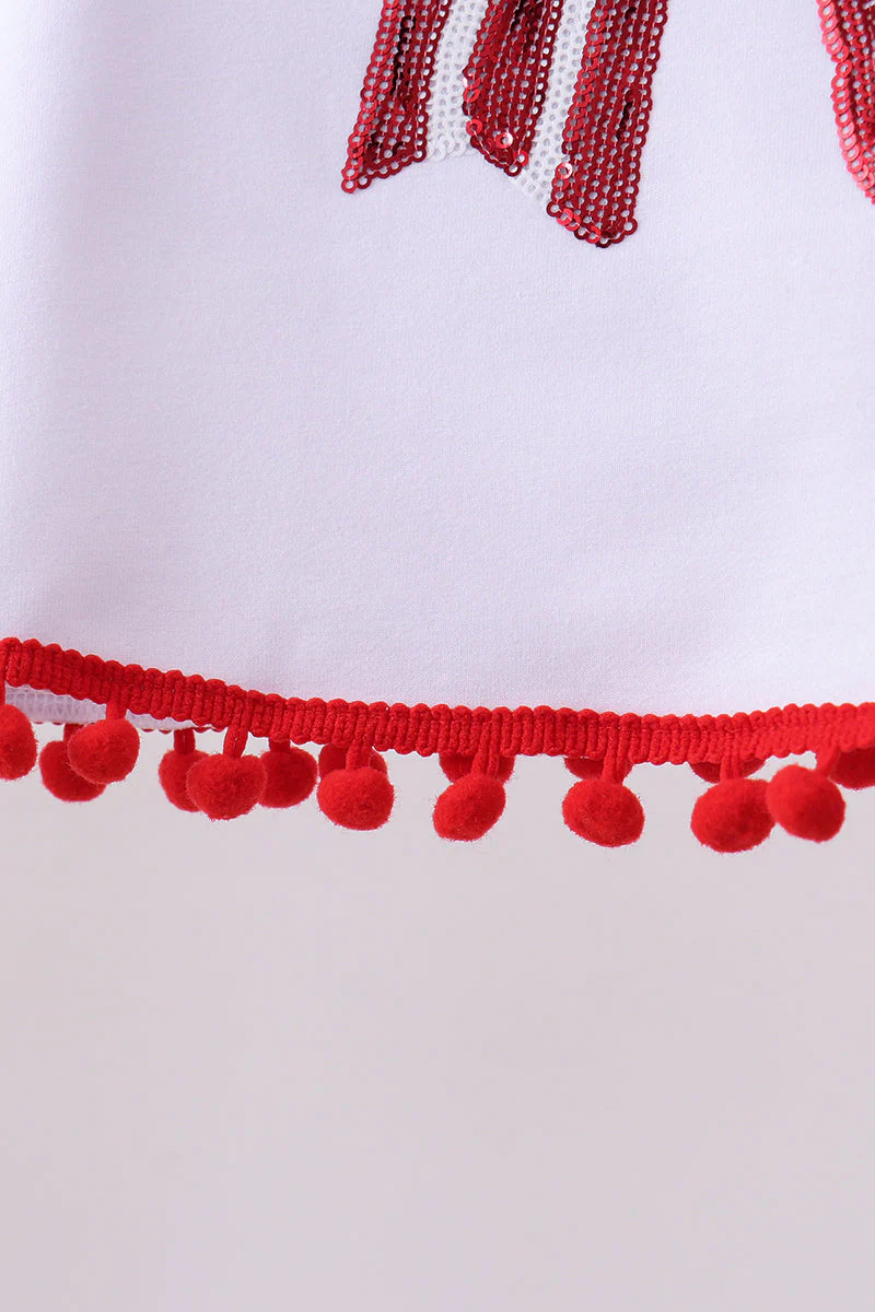 White bow sequin bloomer set - Image 4