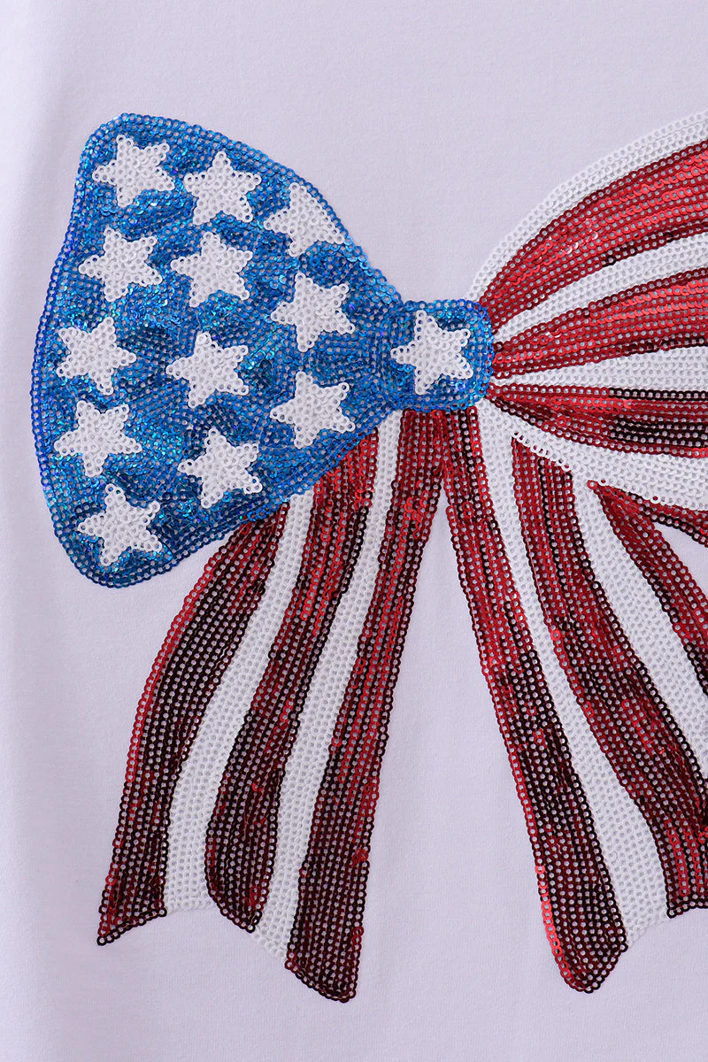 White bow sequin mom&me top - Image 8