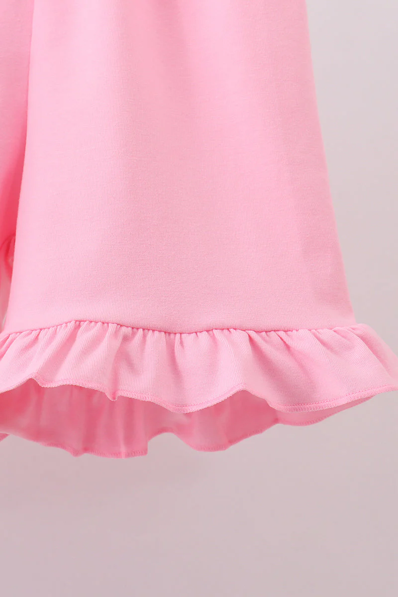 White cross smocked ruffle shorts set - Image 4