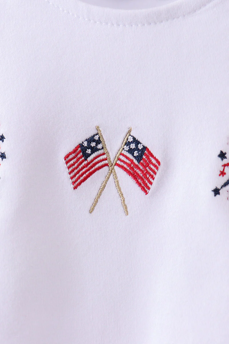 White flag fireworks embroidery bubble - Image 2