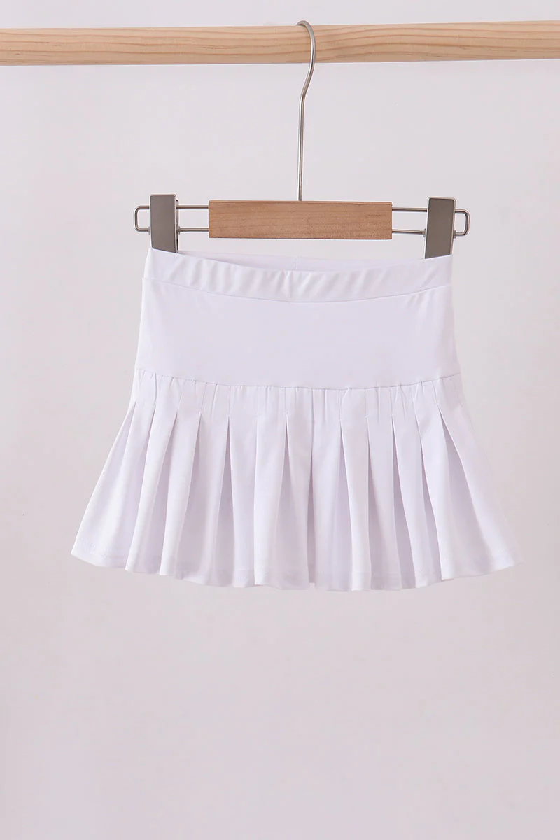White pleated skort
