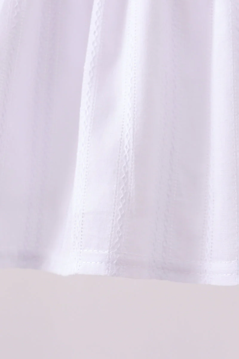 White smocked jacquard bloomer set - Image 4