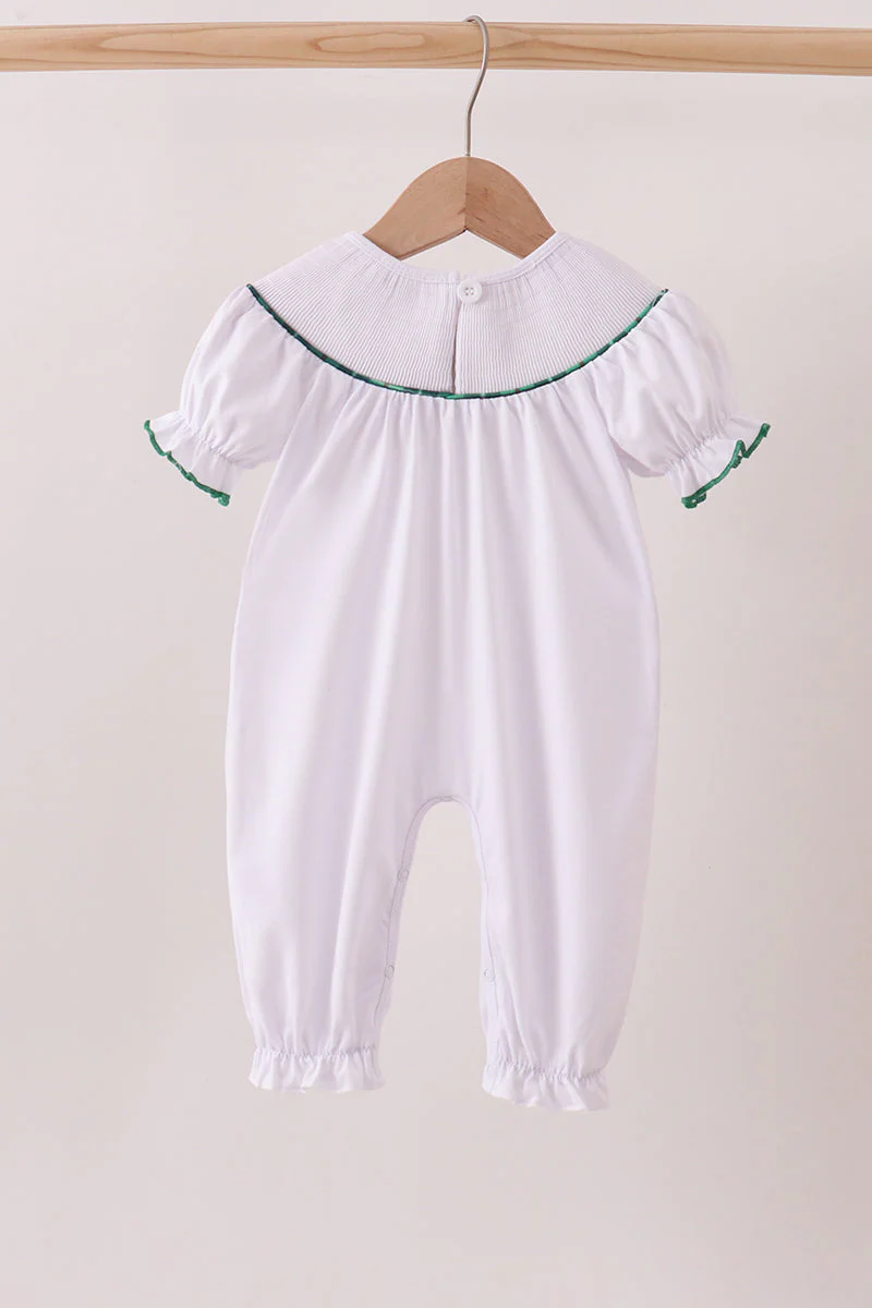 White wreath smocked romper - Image 5