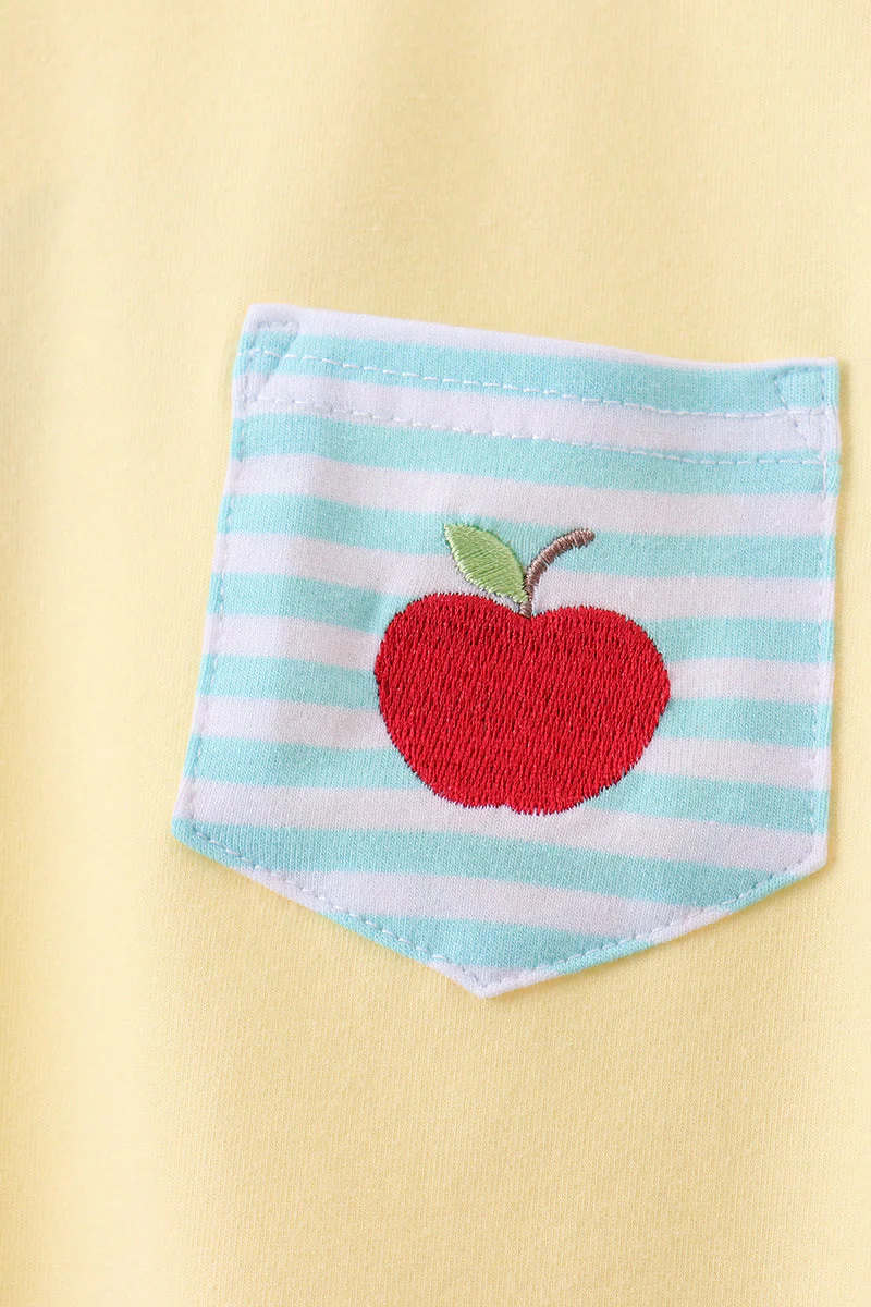 Yellow Apple Embroidery Pocket Set - Image 3