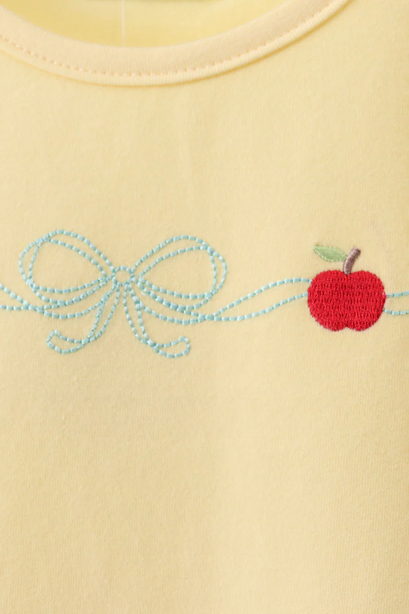 Yellow Apple Embroidery Scalloped Set - Image 2
