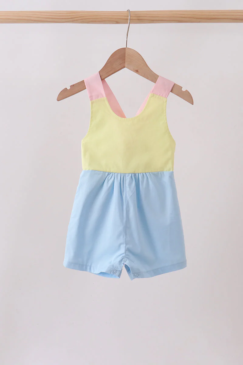 Yellow & blue ruffle bow bubble