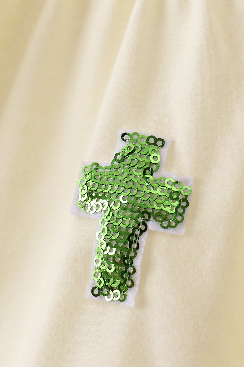 Yellow cross sequin tiered dress - Image 3