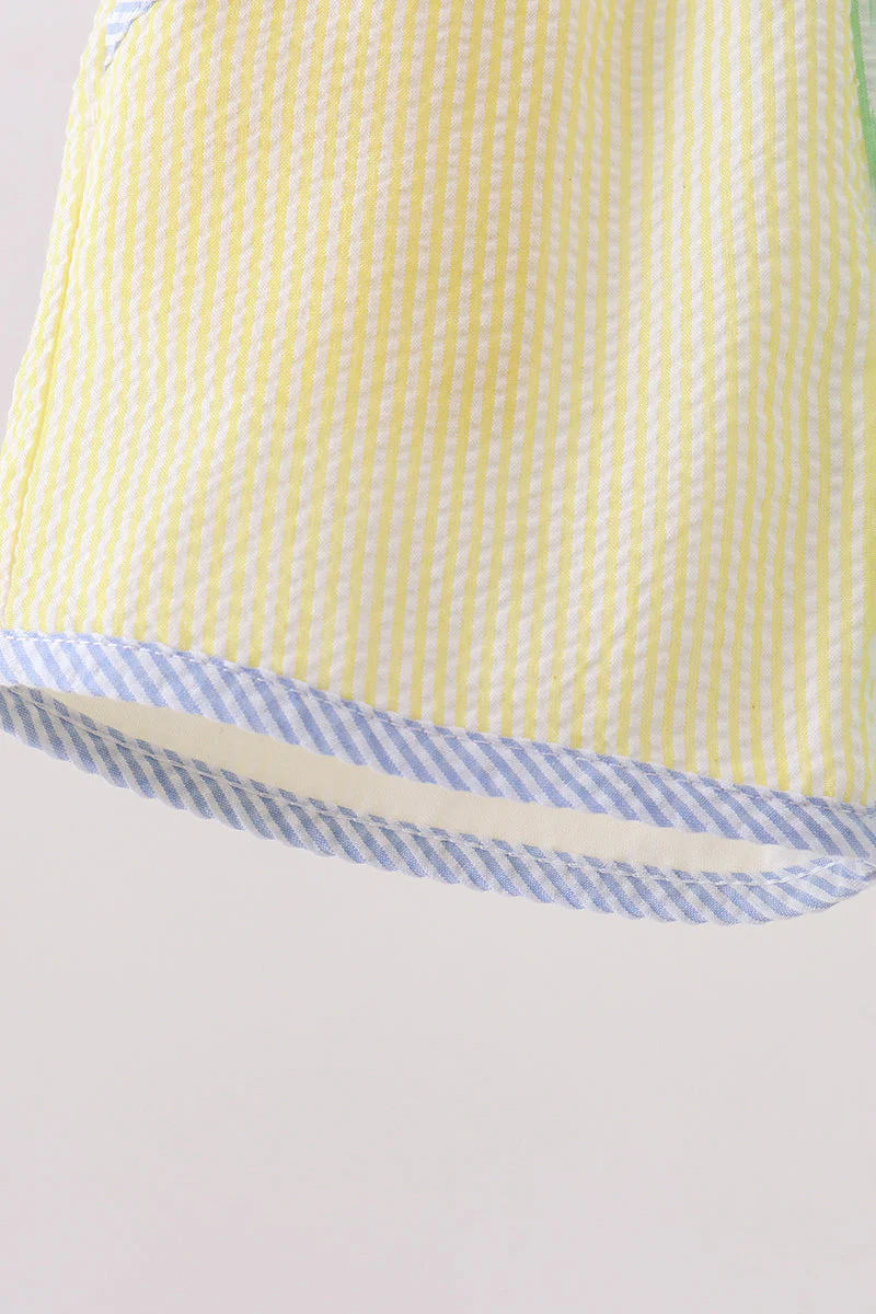 Yellow&green seersucker shorts - Image 4