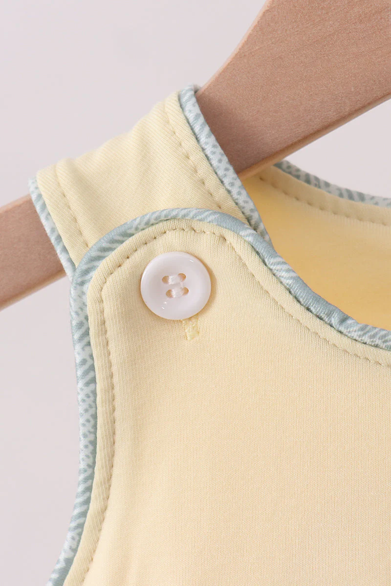 Yellow plaid bunny applique bubble - Image 2