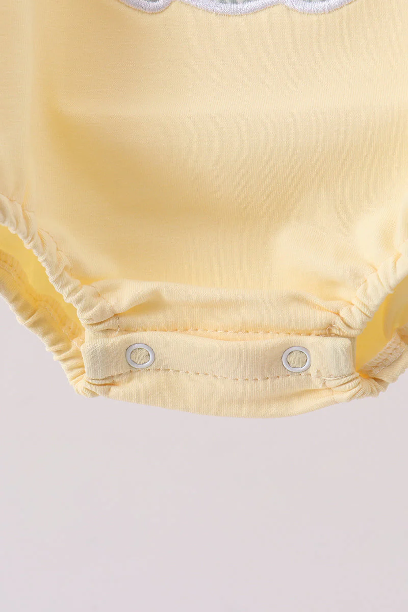 Yellow plaid bunny applique bubble - Image 4