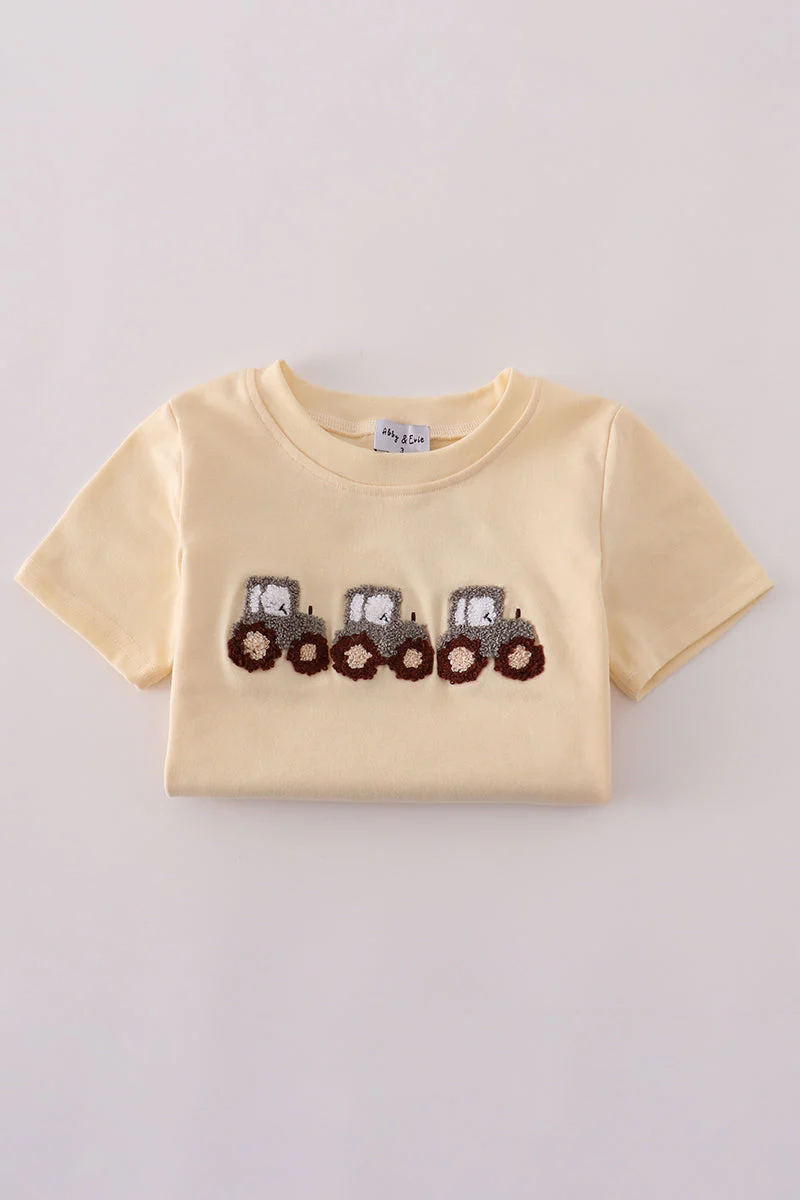 Yellow tractor french knot pants set - Image 5